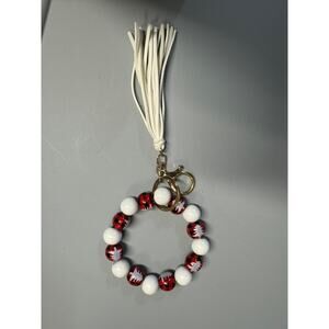 Keychain / Christmas / Festive / Plaid / Keychain / holder /EUC